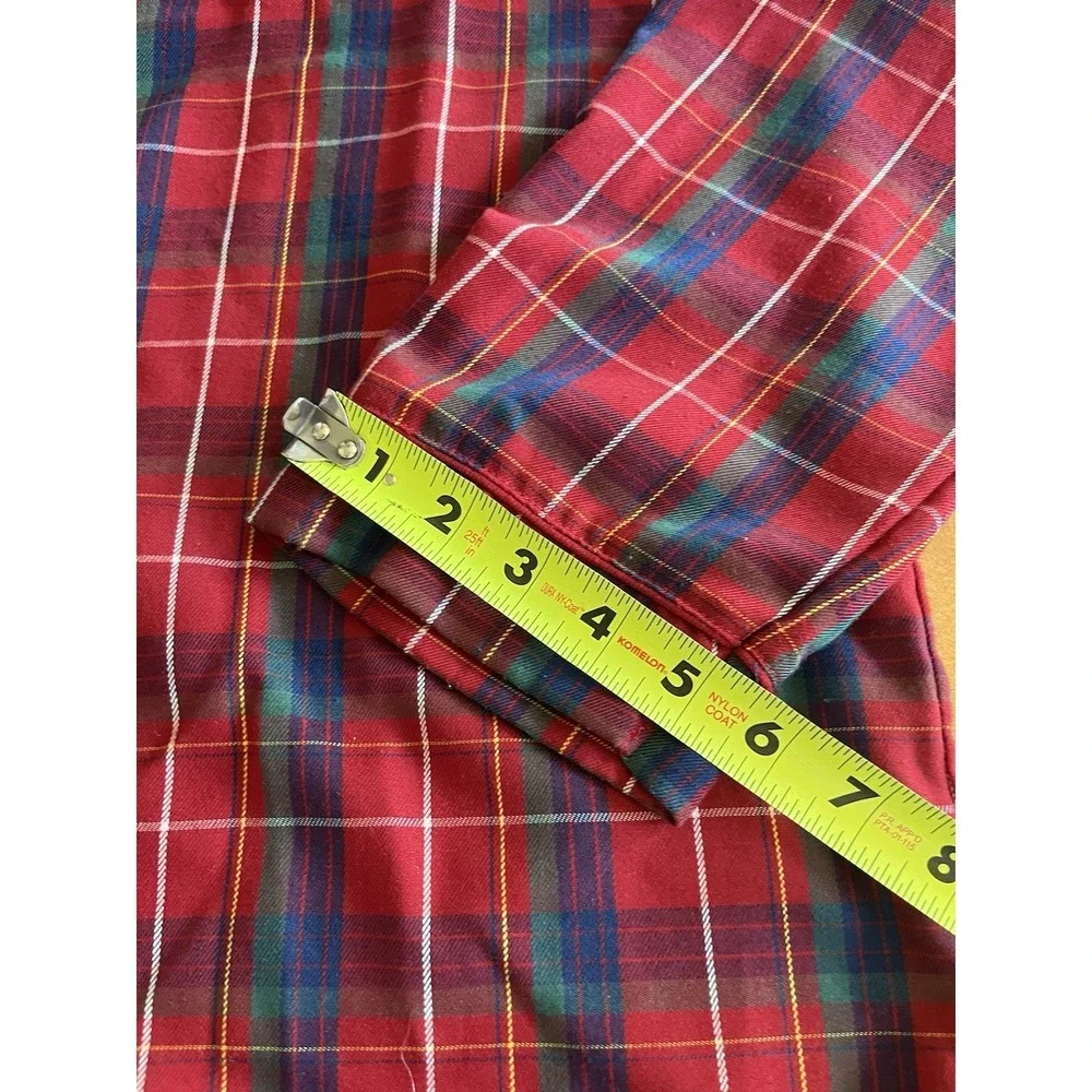 Disney Store Men's Pajama Shirt Size M Red Plaid Mickey Mouse - Picture 9 of 12
